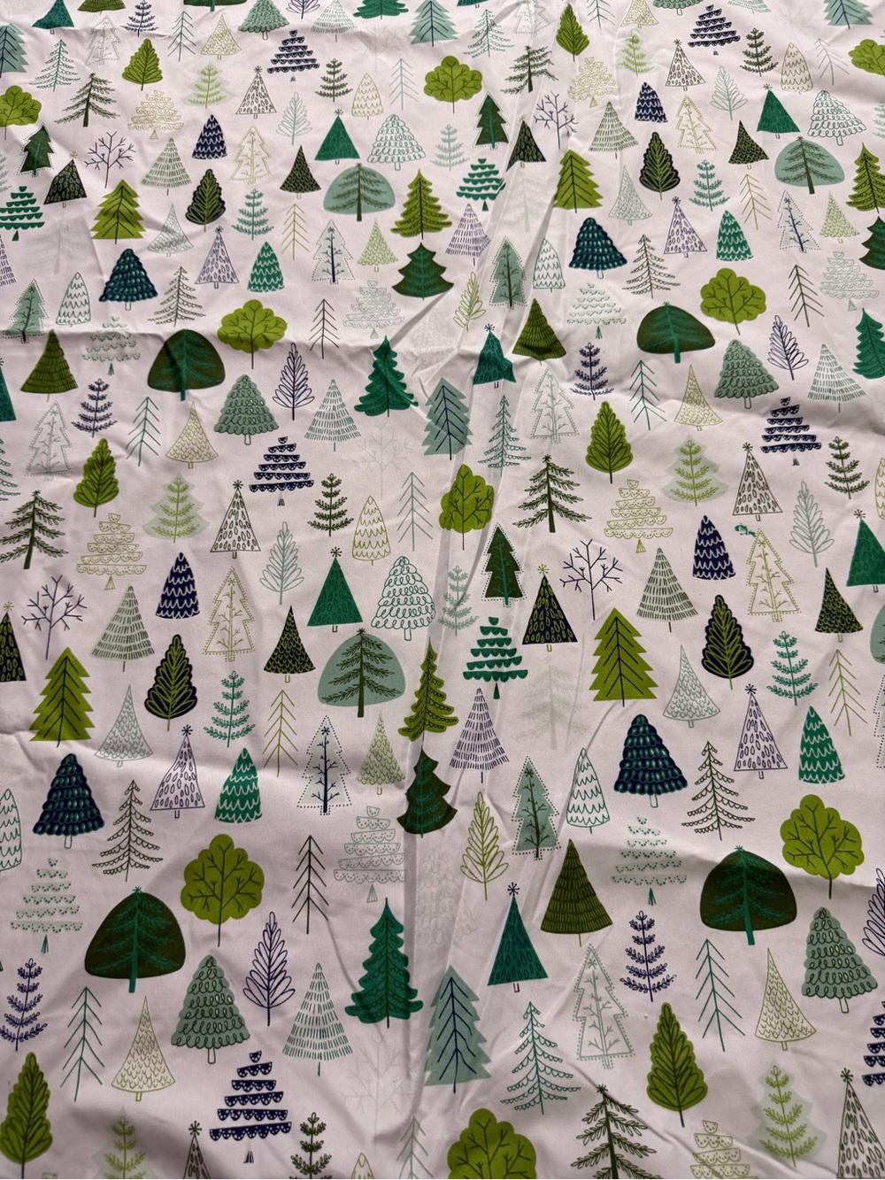 Holiday Pine Tree Print shower curtain